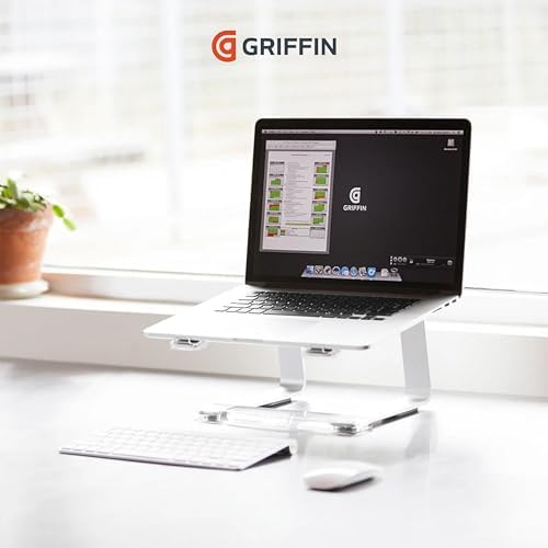 Griffin Elevator Laptop Stand - Ergonomic Computer Riser & Laptop Mount Made of Sturdy Brushed Aluminum - Supports Postu