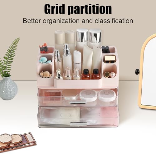 Large Makeup Organizer Countertop with Drawers, Make Up Organizer for Vanity, Makeup Storage Organizer Countertop Makeup