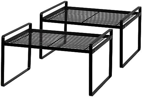 Shantton Cabinet Shelf Organizer, Pantry Shelf Rack, Black 13.1x10.6x7.3
