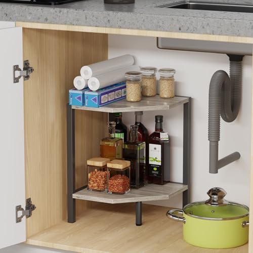 Creso hom Corner Shelf Stand, 2 Tier Industrial Corner Bookshelf