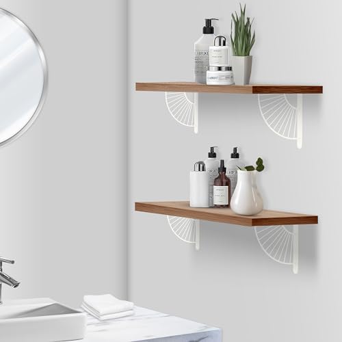 Decorative Shelf Brackets, Brass Metal Shelves Brackets, Wall Decor, Modern Shelving Bracket for DIY Floating Shelves, W