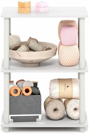 Furinno Turn-N-Tube Storage Shelves, 3-Tier Book Shelf, Corner Shelf, Toolless Open Shelves, for Organization and Storag