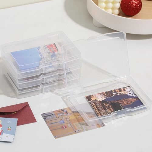 novelinks 10 Pack 4"x6" Clear Photo Storage Boxes and Photo Box Organizers