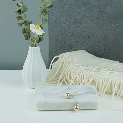White Soap Dish Tray Marble Soap Holder Trinket Plate for Bathroom Sink Kitchen Countertop Bedroom Vanity Bathroom Acces