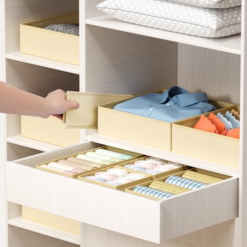 DIMJ Drawer Organizer Clothes - 16 Pack Baby Dresser Organizer for Nursery, Foldable Drawer Organizer Bins for Closet Be