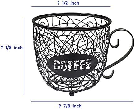 Coffee Pod Holder Large Capacity K Cup Holder, Multiuse Coffee Station Organizer, Espresso Capsule Storage, Wire Basket 