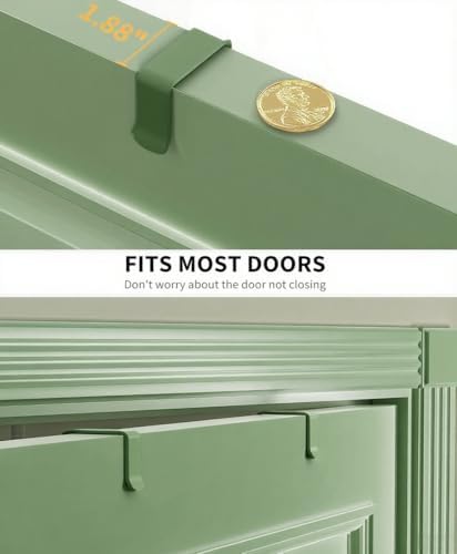 Moforoco Sage Green 9-Tier Over The Door Pantry Organizer, Pantry Organization and Storage, Black Hanging Basket Wall Sp
