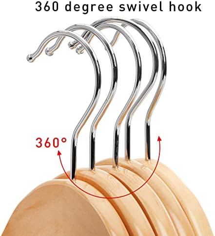 Tosnail 8 Pack Wooden Suit Coat Hangers with Locking Bar, Wood Hanger Pants Clothes Hanger - Flat Construction for Savin