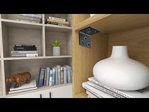 Black Stainless Steel Shelf Bracket,Joint Right Angle Bracket,L Shape Heavy Duty Metal Corner Brace Shelf Supporter for 