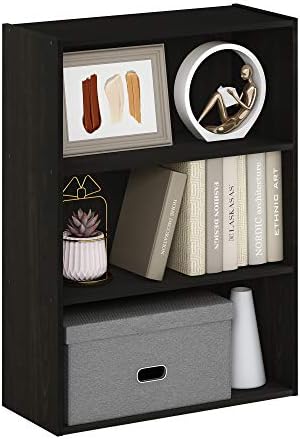 Furinno PASIR Book Shelf, 3-Tier Bookshelf, Storage Shelves Bookcase, 9.7 x 23.7 x 31.5, for Living Room, Bedroom, Home 