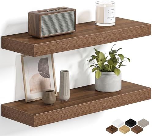 Fun Memories Floating Shelves for Wall 20 Inch, Set of 2 – Wall-Mounted Storage & Display Shelf with Invisible Bracket, 