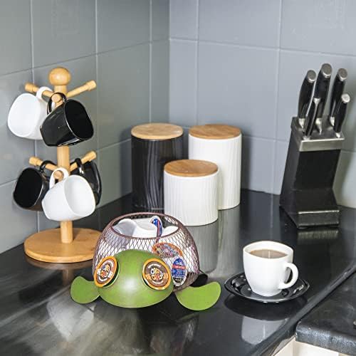 Made Easy Kit Coffee Pod Organizer - Home Coffee Bar Functional Décor - Café Station Countertop Storage Accessories (Sea