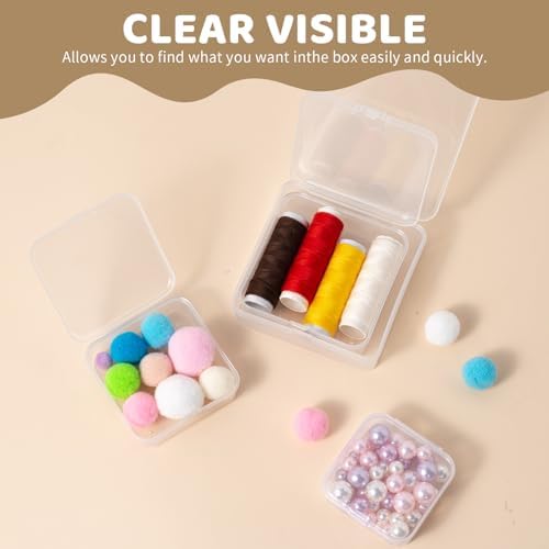 LJY 32 Clear Square Plastic Boxes, 4 Sizes for Hardware