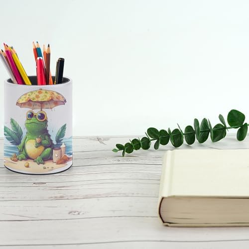Frog Pen Holder Pencil Cup for Desk Organizer