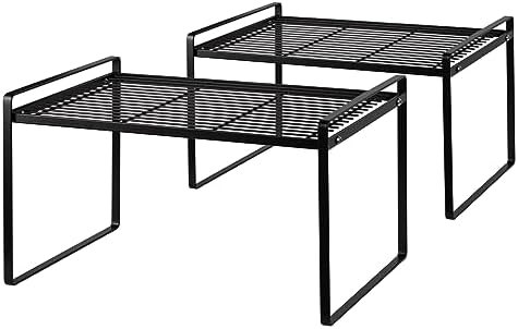 Shantton Cabinet Shelf Organizer, Pantry Shelf Rack, Black 16.1x10.6x9.5