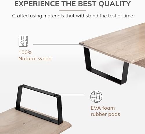 Anji Mountain Monitor Stand for Desk - Desktop Organizer & Laptop Riser, Ergonomic Monitor Riser, Space-Saving, Durable,