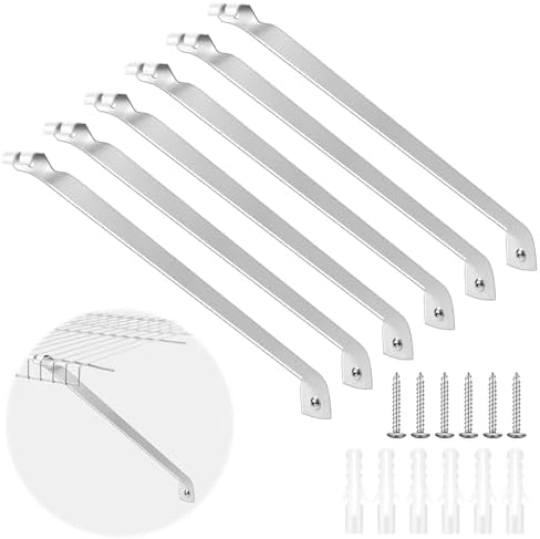 6 Pcs Wire Shelf Support Brackets, 12 Inch Wide Closet Shelving
