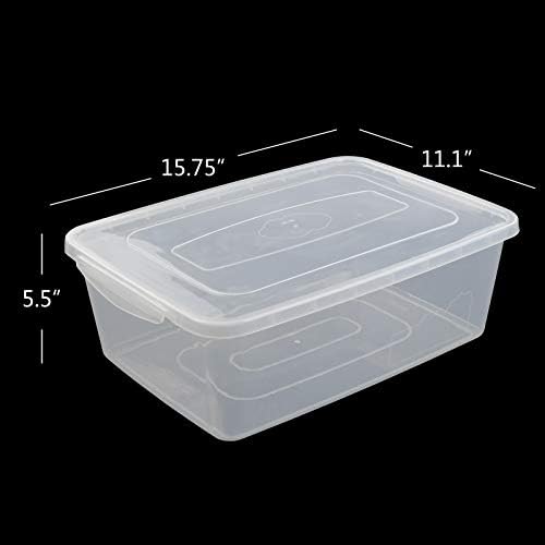 Gloreen Clear Storage Bin, 16 Quart Latch Container Bin with Lid, Pack of 2