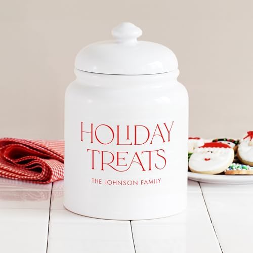 Let's Make Memories Personalized Cookie Jar - For Bakers - Kitchenware - Ceramic - Airtight Lid - Holiday Treats - Chris