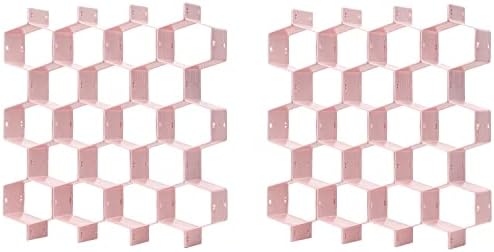 Drawer Splitter 16-piece Set Adjustable Honeycomb Organizer Tie Sock Organizer Underwear Panties Cosmetic Sorter (Pink)