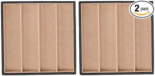 Glenor Co Jewelry Organizer Tray - Set of 2 - Stackable 8 Slots Jewelry Storage Trays - Display on Dresser or Drawer - for Necklace & Bracelet - Compatible with Other Trays - Black