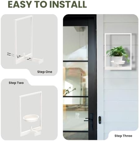 Hanging Planters for Indoor Plants Floating Shelves for Wall White, Wall Plant Holder Stand to Hold Large Pots - Premium