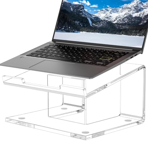 FUCDTEFC Acrylic Laptop Stand for Desk, Laptop Riser for 10-17.3 Inch Laptops, Ergonomic Computer Stand Holder Compatibl
