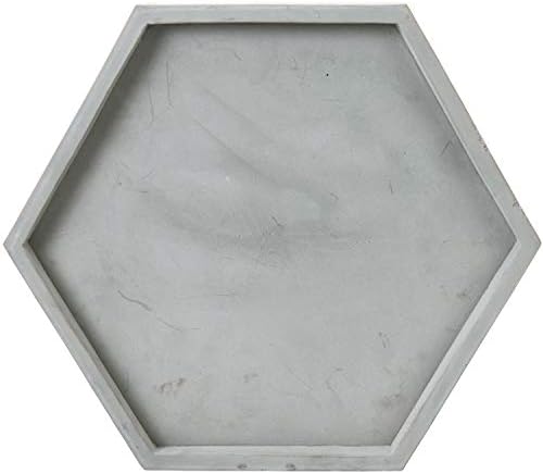 MyGift Modern Gray Concrete Hexagonal Decorative Display Bathroom Vanity Tray