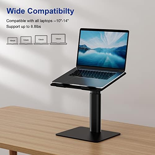 BESIGN LSX6 Computer Holder Stand, Ergonomic Adjustable Notebook Riser for Standing Work, Compatible with Air, Pro, Dell