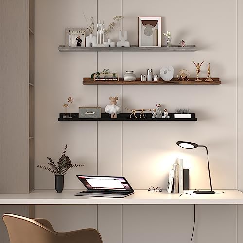 Giftgarden 47 Inch Multi Colors Floating Shelves for Wall Mount, Assorted Colors Wood Wall Shelf Ledge for Bathroom Bedr