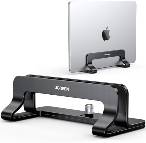 UGREEN Vertical Laptop Stand Holder for Desk Compatible with MacBook Pro, MacBook Air Stand Vertical Aluminum Adjustable