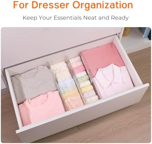 4 Pack 4" High Drawer Dividers for Clothes, 10.2"-16.5" Expandable