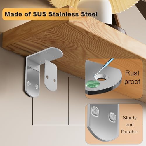 Alise White 4 Pcs L Brackets, Small Corner Brackets for Wood Furniture