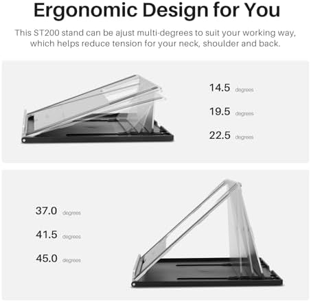 HUION Adjustable Stand Multi-Angle Desk Stand for 10-15.6" Drawing Tablet
