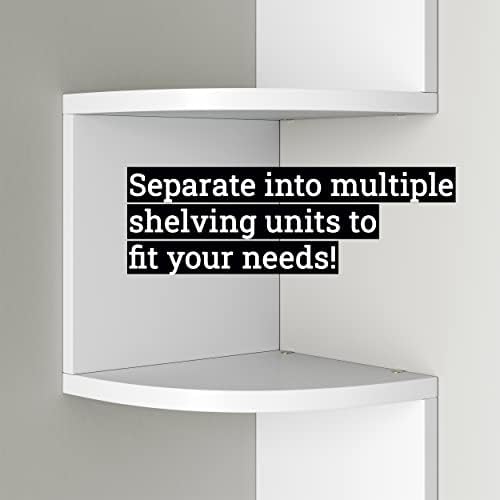 Greenco 5-Tier Corner Shelves, Floating Corner Shelf, Wall Organizer Storage, Easy-to-Assemble Wall Mount Shelves for Be