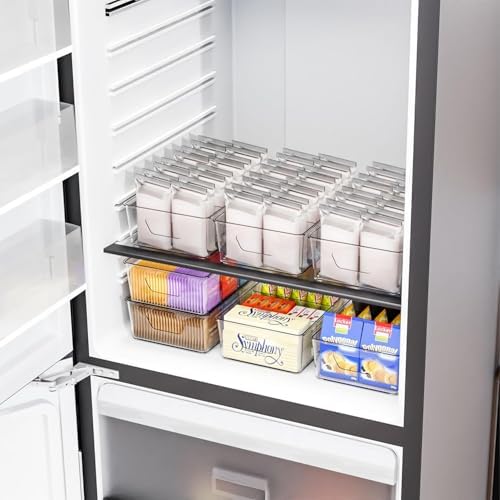 Stackable 2 Pack Snack Organizer for Pantry Shelf,Clear Pantry Organizers and Storage Bins for Fridge,Office,Cupboard,Pl