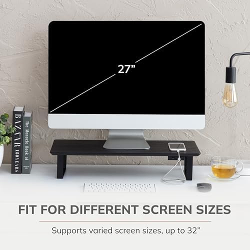 Anji Mountain Monitor Stand for Desk - Desktop Organizer & Laptop Riser, Ergonomic Monitor Riser, Space-Saving, Durable,