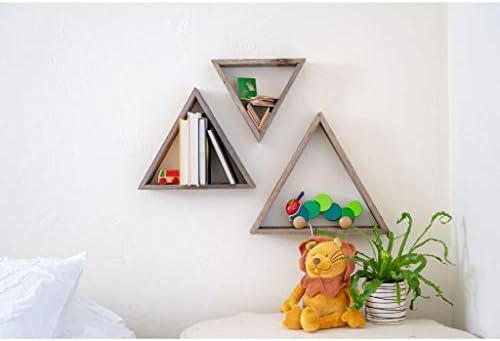 BARNWOODUSA Rustic Shelves, Triangle Floating Wood Shadowbox, Home Decor,