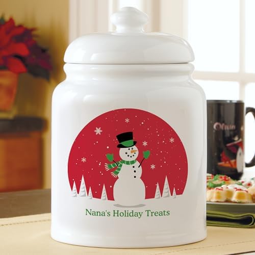 Let's Make Memories Personalized Christmas Fun Cookie Jar - For Her - Kitchen Christmas Décor
