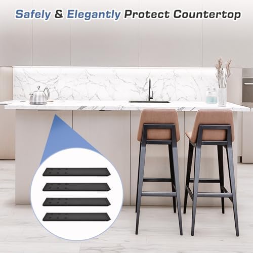 Countertop Support Brackets Heavy Duty 4 Pack 1/4" Thick 10 Inch Flat Hidden Knee Wall Countertop Bracket for Granite Qu