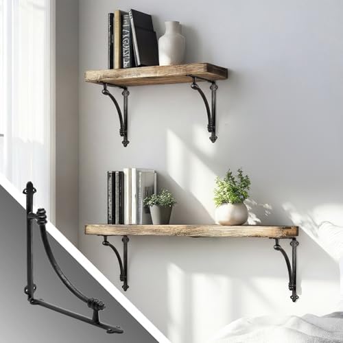 Gisafai 4 Pcs Decorative Shelf Brackets 10 Inch Cast Iron Shelf Brackets