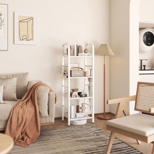 YMYNY 4 Tier Bookshelf, Freestanding Bookcase for Living Room, Bedroom, Home Office, Multi-Functional Storage Rack Organ