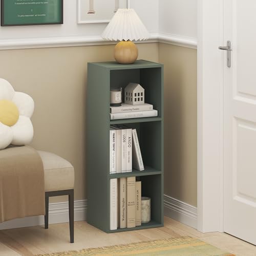Furinno LUDER Book Shelf, 3-Cube Bookshelf, Bookcase with Open Shelves, 9.3 x 12 x 31.5, Easy Assembly, for Living Room,