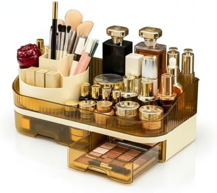 Makeup Organizer Countertop with Dual Drawers