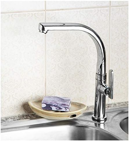 Ceramic Soap Dish with Self Draining Tray for Bar Soap, Bathroom, Kitchen (Ivory No.3)