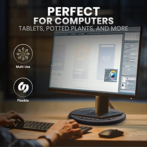 10 Inch Lazy Susan Turntable Organizer, Non Skid Large Lazy Susan Turntable for Cabinet, Computer or Laptop, Plastic Tur