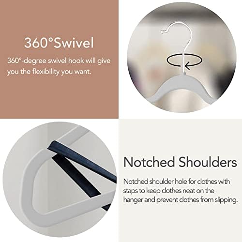 50 Pack Slim Plastic Clothes Hangers Grey