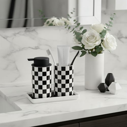 Toothbrush Holders for Bathrooms, Bathroom Toothbrush Holder set, Modern Cute Ceramic Toothbrush Cup with Tray for Count