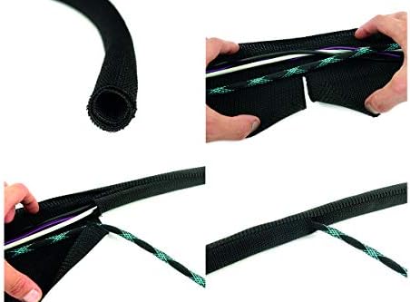 Cable Tube – Self-Closing & cuttable Cable Sleeve – Flexible Cable Channel for Cable Management at desks, PCs, TVs, etc.