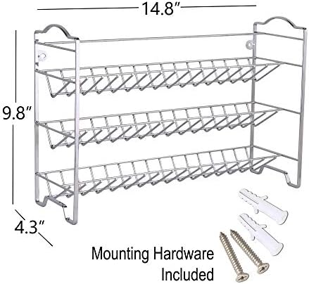 SWOMMOLY Spice Rack Organizer with 24 Round Spice Jars, 396 Spice Labels